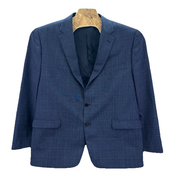 Lauren Ralph Lauren Mens Wool Blend Window Pane Two-Button Blazer 46R EUC - Picture 2 of 14